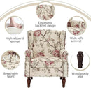 Lumibee Wingback Accent Chair,High Back Floral Armchairs in Fabric,Comfy Upholstered Reading Single Sofa Chair with Solid Wood Legs for Living Room,Bedroom,Office-Floral Beige by CozyNest Decor