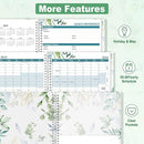SUNEE Academic Planner 2025-2026 Weekly and Monthly, July 2025-June 2026, 8.5"x11", Tabs, Note Pages, Pockets, Bookmark, Flexible Cover, Spiral Binding, Greenery by TinyTreasures Baby Boutique