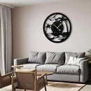 20inches/50cm Wall Clocks Palm Tree Battery Powered No Ticking Silent Round Black Modern Unique Metal Wall Clocks Suitable Living Room Kitchen Bedroom Fireplace Office Farmhouse。 by CozyNest Decor