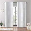 Joydeco Faux Linen Blackout Curtains for Bedroom,White Blackout Curtains 96 inches Long,100% Blackout Solid Thermal Insulated Window Drapes Luxury Decor for Living Room（W52xL96 Inch,White） by TinyTreasures Baby Boutique