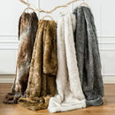 BATTILO HOME Luxury White Faux Fur Throw Blanket Long Pile with Black Tips, 51"x67", Super Warm Thick Faux Fur Blanket for Couch, Bed, Fuzzy Fluffy Elegant Cozy Blanket by CozyNest Decor