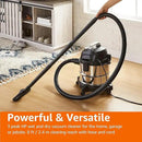 Amazon Basics Wet Dry Vacuum Cleaner, 4 gallon Shop, 3 HP Stainless Steel, Grey/Black by CozyNest Decor