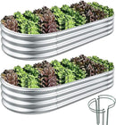 Galvanized Raised Garden Bed, Raised Garden Boxes, 2 Pcs 6×3×1ft Outdoor Galvanized Planter Box, Garden Stock Tank Outdoor with Metal Plant Stakes, Garden Beds for Vegetables Planting by GreenHaven Gardens