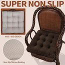 Large Chair Cushions with Handle, 20"x 20" Bite-Size Memory Foam Seat Cushions for Wicker Chair, Patio Non-Slip Rattan Chair Pads, Square Floor Cushion, Brown by CozyNest Decor