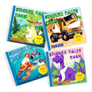 BulbaCraft 4Pcs Sticker Paint Books for Boys - Sticker Books by Number with Dinosaurs, Trucks, Animals and Under The Sea - Coloring Activity for Kids by TinyTreasures Baby Boutique