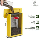 Kingsyard Metal Mesh Bird Feeder for Outdoors Hanging, Finch Feeder for Nyjer/Thistle, Sliding Mesh & Built-in Perch, Recycled Plastic, Yellow by CozyNest Decor