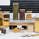 70oz Straight cylindrical Airtight Storage Jars with Bamboo Lid Set of 3 Storage Container Glass Jars, Kitchen Canister for Noodles, Pasta and Coffee beans (‎with Black Lable) by CozyNest Decor