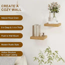 Fun Memories Floating Shelves for Wall, 8 Inch Deep Floating Wall Shelf, 16" x 8" Floating Shelves - Set of 2, Rustic Wooden Storage Shelves for Bathroom, Living Room, Kitchen by CozyNest Decor