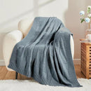 CozeCube Check Knit Throw Blanket, Dusty Blue Checkered Throw for Couch, Decorative Christmas Soft Cozy Warm Knitted Blanket for Bed Sofa Living Room, 60"X80" by CozyNest Decor