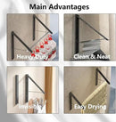 Dr.DJ Clothes Drying Rack with Rod, Wall-Mounted Retractable & Foldable Clothes Hanger for Laundry Room Organization and Storage, Metal Clothes Hanger Rack for Dorm, Closet, Balcony 2Rack, 1Rod Black by CozyNest Decor