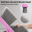 JOYMOOP Pink Broom and Dustpan Set with 56” Handle, Upright Angle with Built-in Comb Teeth for Hardwood Floors and Pet Hair by CozyNest Decor