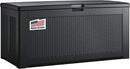 Rubbermaid Extra Large Resin Outdoor Storage Deck Box (134 Gal), Weather Resistant, Black, Deck Organization for Home/Backyard/Pool Chemicals/Toys/Garden Tools/Porch/Patio Cushions by CozyNest Decor