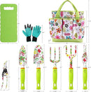 NAYE Garden Tool Set,Cute Gardening Gifts for Women,Birthday Gifts for Mom,Heavy Duty Tool Kit with Gloves,Garden Tote,Kneeling Pad,Hand Pruner,Trowel,Hand Rake,Weeder,Fork,Transplanter,Multicolor by GreenHaven Gardens