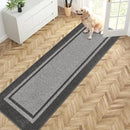 PURRUGS Dirt Trapping Door Mat 24" x 84", Non-Slip/Skid Machine Washable Entryway Rug, Shoes Scraper, Area Rug, Super Absorbent Welcome Mat for Muddy Wet Shoes and Paws, Light Grey & Dark Grey by CozyNest Decor