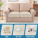 H.VERSAILTEX Velvet Stretch Couch Cushion Cover Plush Cushion Slipcover for Chair Loveseat Sofa Cushion Furniture Protector Seat Cushion Sofa Cover (2 Piece Medium Sofa Cushion Covers, Ivory Striped) by CozyNest Decor