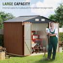 8x6 Ft Storage Shed, Large Outdoor Shed with Window, Lockable Doors, Outside Steel Shed for Garden, Backyard, Lawn, Patio Utility, Tool Storage by GreenHaven Gardens