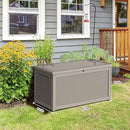 DRATO 260 Gallon Deck Box, Outdoor Large Waterproof Resin Storage Box with Lockable Lid for Patio Cushions, Gardening Tools, Sports Equipment, Light Brown by CozyNest Decor