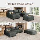 Nolany Corduroy Sectional Couch with Storage Ottoman, Sleeper Sectional Sofa with Chaise, Modular Sectional Couches for Living Room, Green by CozyNest Decor