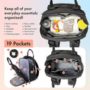 Dikaslon Diaper Bag Backpack with Portable Changing Pad, Pacifier Case and Stroller Straps, Large Unisex Baby Bags for Boys Girls, Multipurpose Travel Back Pack Moms Dads, Black by TinyTreasures Baby Boutique