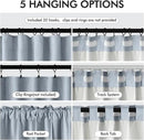 MIULEE 100% Blackout Curtains 90 Inch Long 2 Panels Set for Bedroom, Thick Faux Linen Black Out Curtain Room Darkening Back Tab Pleat Window Textured Drapes with Hooks for Living Room, Chambray Blue by CozyNest Decor