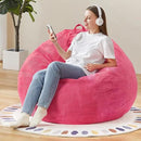 Hobestluk 3.5FT Bean Bag Chair Adult Bean Bag Chair Large Bean Bag Chair with Filler Included Teardrop Bean Bag with Removable Cover for Bedroom Living Room - (Large, Pink) by CozyNest Decor