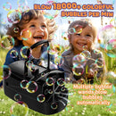 Bubble Machine - 18000+ Bubbles Per Minute, 2 Speed Settings, Battery/USB Powered Outdoor Bubble Blower for Toddlers, Birthday Parties, Weddings (Black) by TinyTreasures Baby Boutique