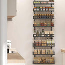 X-cosrack 8-Tier Adjustable Spice Rack – Wall-Mounted Space-Saving Organizer with Mixed Baskets, Large-Capacity Seasoning Holder for Kitchen & Pantry (Black) by CozyNest Decor