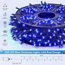 JMEXSUSS 500 LED Blue Christmas Lights Outdoor, 173ft 8 Modes Waterproof Christmas Tree Lights, Green Wire LED Fairy String Lights Plug in for Indoor Party House Holiday Christmas Decor by GreenHaven Gardens