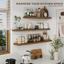 24 inch Floating Shelves Long Floating Shelves for Wall Large Wall Mounted Shelves with Invisible Brackets, Brown Shelves for Bathroom, Living Room, Kitchen, Office, 24x6.7 inch deep Set of 2 by CozyNest Decor