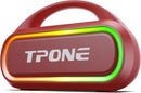 TPone Portable Bluetooth Speaker, 30W (Peak) Wireless Speaker for Outdoor, Up to 12H Playtime, IPX5 Waterproof with Light, TWS Pairing, for Home/Party/Outdoor/Beach, Birthday Gift (Red) by TinyTreasures Baby Boutique