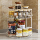 LAMU 2 Pack 2 Tier Lazy Susan Turntable Organizer 9.25'' Rotating Spice Rack Organization for Cabinet, Kitchen, Pantry, Countertop, Bathroom, Vanity, Medicine Cabinet Organizer, Clear by CozyNest Decor