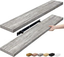 Sorbus Floating Shelves for Wall - 35 Inch Long Bathroom Shelves, Wall Decor for Bedroom, Kitchen, Living Room & Book Storage - Mounted Floating Shelf with Invisible Brackets (Gray, 2 Pack) by CozyNest Decor