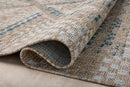 Loloi Amber Lewis Topanga Collection TOP-04 Natural/Aqua 5'-3" x 7'-6" Indoor/Outdoor Area Rug by CozyNest Decor
