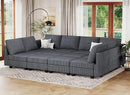 Belffin Oversized 12 Seat Modular Sectional Sleeper Sofa Convertible Sofa with Storage Seat Large Corduroy Modular Sectional Couch for Living Room Dark Grey by CozyNest Decor