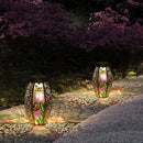 Solar Lanterns Outdoor Hanging Light - Solar Powered LED Butterfly Glass Lights Decorative Waterproof Tabletop Lampwith Hollowed-Out Design for Indoor Yard Table Patio Garden Pathway Holiday by GreenHaven Gardens