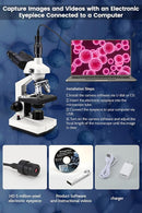 40X-5000X Compound trinocular Microscopes trinocular fo Adults, with 5.0 mp Camera with Microscope Slides 30p, Microscope Accessories, Microscopes Abbe Condenser by TinyTreasures Baby Boutique