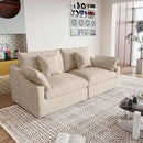 JACH Sectional Couches for Living Room, Cloud Sectional Couch with Deep Seat, Down Filled Modular Sofa, Covers Removeable & Washable, Love Seat Sofas Furniture for Living Room, Khaki by CozyNest Decor