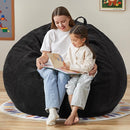 Hobestluk 4.5FT Bean Bag Chair Giant Bean Bag Chair with Filler Included Adult Bean Bag Chairs with Removable Cover for Bedroom Living Room - (Jumbo, Black) by CozyNest Decor