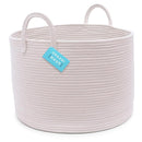 OrganiHaus Large Laundry Basket, Woven Cotton Rope Basket for Blankets, Toy Storage, Nursery Hamper, Living Room Decor Organizer, Soft & Durable Hamper with Handles, 20x13 inches - Off-White by TinyTreasures Baby Boutique