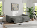 91-Inch Corduroy Pull Out Couch with Storage, Convertible Queen Sleeper Sofa with Pull Out Bed, Hide a Bed Couches for Bedroom, Guest Room, Apartment, Small Places, RV (Grey) by CozyNest Decor
