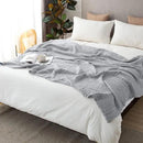 EMME Cooling Throw Blanket for Hot Flashes Muslin Throw Blanket 100% Cotton Throws Gauze All Season Soft Lightweight Breathable (Light Grey, 60"x80") by CozyNest Decor
