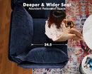 102.6" U Shaped Modular Sectional Sofa, 5 Seater Couch with Storage Ottoman Deep Seat and High Backrest with Removable Cover for Living Room, Apartment - Chenille Blue by CozyNest Decor