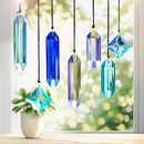 HDCRYSTALGIFTS Crystal Prisms Sun Catchers, 7PCS Blue Dreams Suncatcher Hanging Kit Rainbow Maker Pendant Ornaments for Indoor Window Outdoor Garden Christmas Tree Decor by GreenHaven Gardens