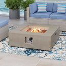 COSIEST Outdoor Propane Fire Pit Coffee Table w Square Faux Stone 35-inch Base, 50,000 BTU Stainless Steel Burner, Free Lava Rocks and Rain Cover(Gray) by GreenHaven Gardens