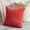 Fancy Homi 2 Packs Red Euro Decorative Throw Pillow Covers 26x26 Inch for Couch Bed Sofa, Holiday Christmas Home Decor Gift, Soft Corss Corduroy Patchwork Textured Square Cushion Case 66x66 cm by CozyNest Decor