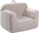 Kids Snuggly-Soft Sherpa Chair, Cuddly Toddler Foam Chair for Boys and Girls, Light Grey by TinyTreasures Baby Boutique