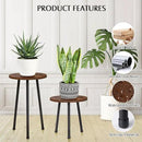 2 Pack Indoor Plant Stand, Mid-Century Wooden Style Plant Holder, Indoor Outdoor Flower Stand,Small Round Table, Two Different Sizes(Black) by GreenHaven Gardens