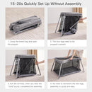 2 in 1 Portable Travel Crib for Toddler, Foldable Crib for Baby, Lightweight Playpen Collapsible Playard with Soft Mattress, Easy to Carry Baby Travel Bed for Outdoor, Indoor (Grey) by TinyTreasures Baby Boutique