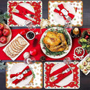 Christmas Placemats Set of 6 Christmas Retro Gingerbread Plastic Table Mats Xmas Bakery Gingerbread House Place Mats Winter Holiday Table Decoration for Indoor Outdoor Party Kitchen Dining by CozyNest Decor