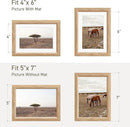 5x7 Picture Frame Natural Solid Oak Photo Frames with 4x6 Removable Mat Wall Hanging Large Handcrafted Frame with HD Plexiglass Wall and Tabletop Display Large Poster Frame by CozyNest Decor